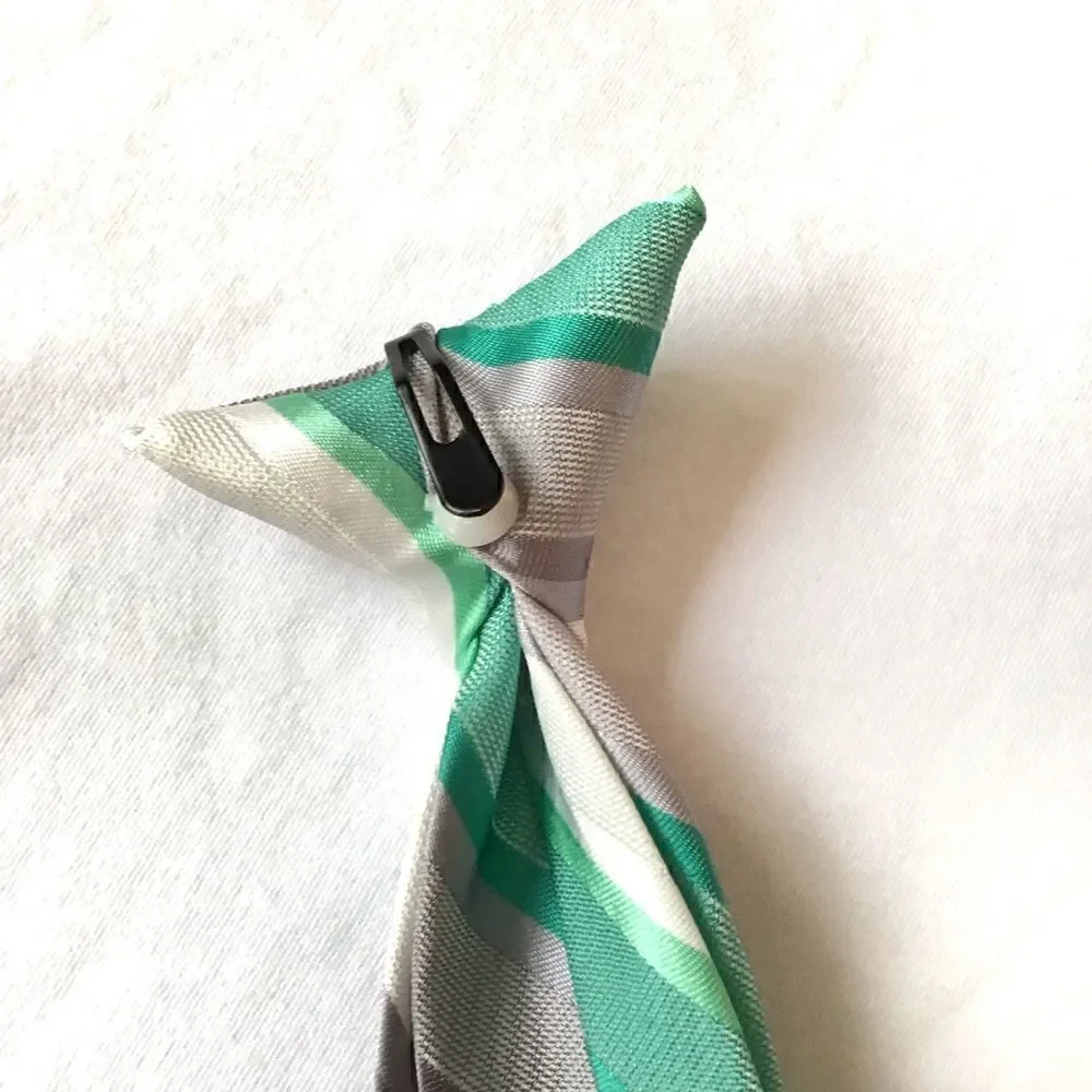 Striped Polyester Clip On Tie